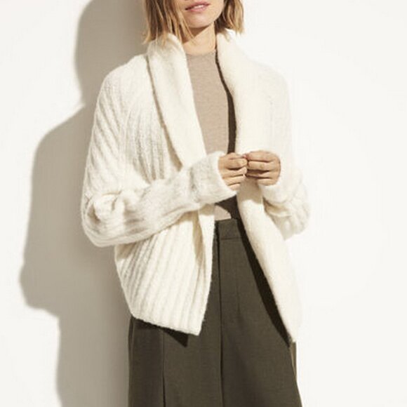 Vince Sweaters - NWT Vince Alpaca Cardigan, Large, Dolman Sleeves, Open Front, OFF-White